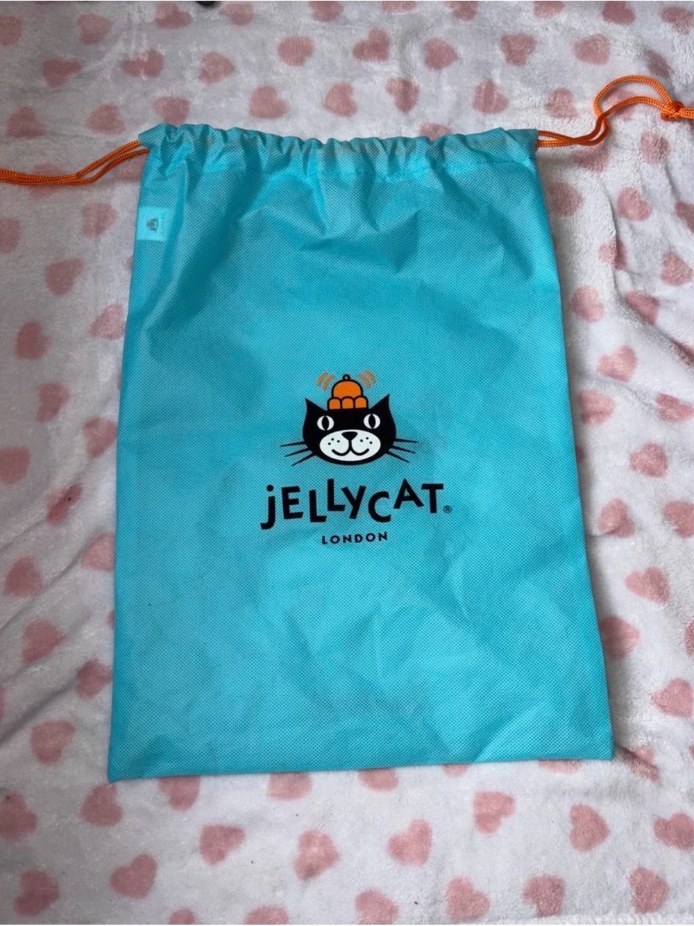 Jellycat blue & orange drawstring
bag